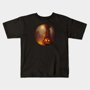 Halloween pumpkin and spooky tree Kids T-Shirt